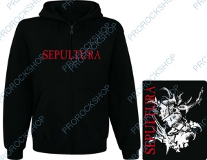 mikina s kapucí a zipem Sepultura - logo