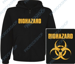 mikina s kapucí a zipem Biohazard - logo