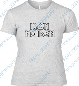 šedivé dámské triko Iron Maiden