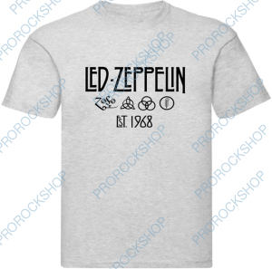 šedivé pánské triko Led Zeppelin - logo