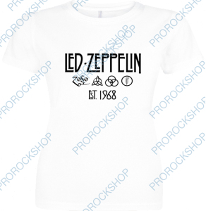 bílé dámské triko Led Zeppelin - logo