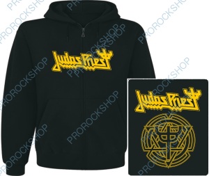 mikina s kapucí a zipem Judas Priest - yellow logo
