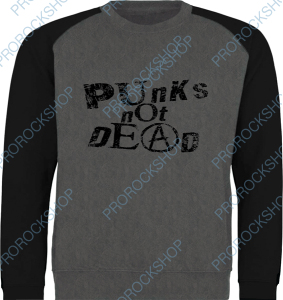 černošedivá mikina bez kapuce Punk s Not Dead