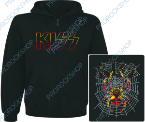 mikina s kapucí a zipem Kiss - Spider Logo