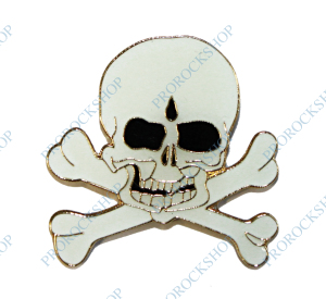 odznak Pirát - white skull