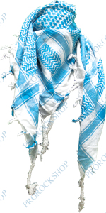 šátek palestina, arafat - bílý s tyrkysovým vzorem
