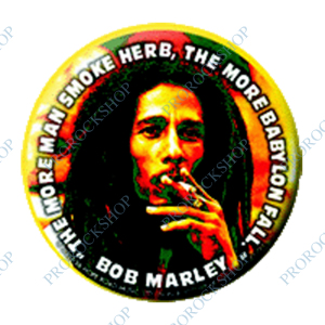 placka, odznak Bob Marley - more man smoke