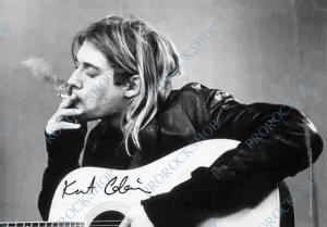 plakát, vlajka Nirvana - Kurt Cobain kytara