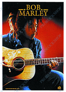 plakát, vlajka Bob Marley - Guitar red