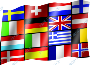 venkovní vlajka 16 evropských států