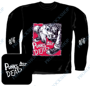 triko s dlouhým rukávem Punk's not dead - skull