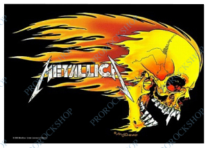 plakát, vlajka Metallica - Flaming Skull