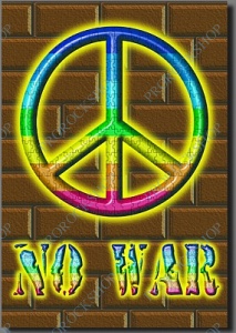 plakát, vlajka Hippies - No War