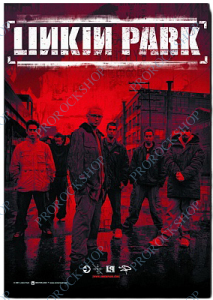 plakát, vlajka Linkin Park - Band Red