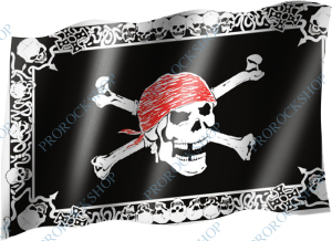 venkovní pirátská vlajka s lemováním