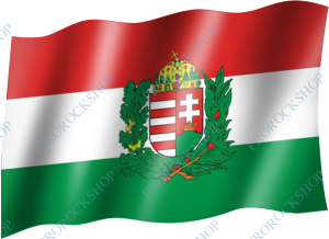 venkovní vlajka Maďarsko s erbem