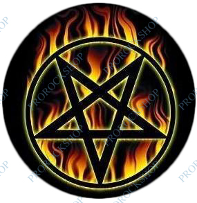 placka, odznak Pentagram - flames