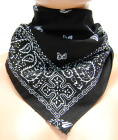 šátek bandana paisley, černobílá