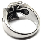 ocelový prsten Maltézský kříž s lebkou II