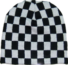 pletená čepice černobílá šachovnice SKA