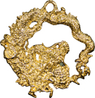 řetěz s medailonem Drak, zlatá barva I