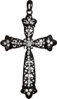 přívěsek na krk kříž zdobený kamínky 9 cm II