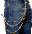 řetěz na kalhoty s koženým proužkem