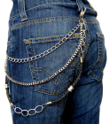 řetěz na kalhoty s koženou ozdobou