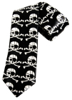 vázací kravata bílé pirátské lebky s hnáty