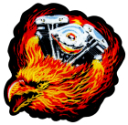 emblém, nášivka orel, motor - Burning Eagle