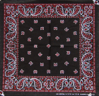 šátek bandana paisley, černo červená