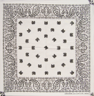 šátek bandana paisley, bílo černá II