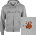 šedivá mikina s kapucí a zipem Amaranthe - Logo