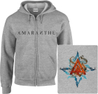 šedivá mikina s kapucí a zipem Amaranthe - Logo II