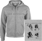 šedivá mikina s kapucí a zipem Led Zeppelin