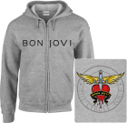 šedivá mikina s kapucí a zipem Bon Jovi - The Circle Tour