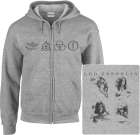 šedivá mikina s kapucí a zipem Led Zeppelin II