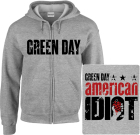 šedivá mikina s kapucí a zipem Green Day - American Idiot