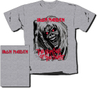 šedivé triko Iron Maiden - The Number Of The Beast