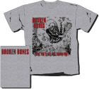 šedivé pánské triko Broken Bones - Fuck You