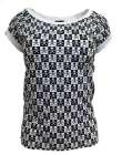 dívčí triko top - černobílá šachovnice, lebky s hnáty