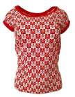 dívčí triko top - červená šachovnice, lebky s hnáty II