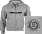 šedivá mikina s kapucí a zipem Rammstein - Circular Logo