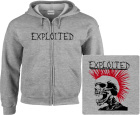 šedivá mikina s kapucí a zipem The Exploited - Mohican Skull