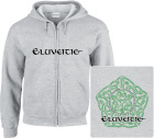 šedivá mikina s kapucí a zipem Eluveitie - logo