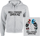 šedivá mikina s kapucí a zipem Hollywood Undead - Mask