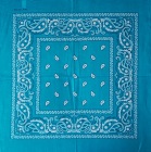 šátek bandana tyrkysová barva se vzorem