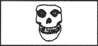 bílá nášivka The Misfits - fiend skull