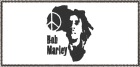 bílá nášivka Bob Marley