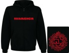 mikina s kapucí a zipem Rammstein - red logo